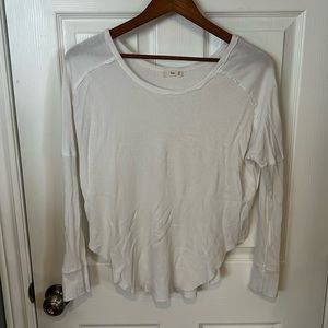 TNA white waffle texture long sleeve shirt